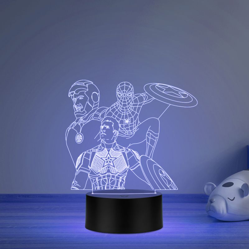 3D Illusion avengers452 Night lamp for Home Decor Light Multicolored